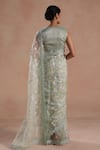 Shop_Begum_Green Organza, Silk Embroidery, Lace Solana Floral Saree With Blouse _at_Aza_Fashions