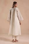 Shop_Begum_Ivory Chanderi Silk, Cotton Embroidery Jheel Kurta Set _at_Aza_Fashions
