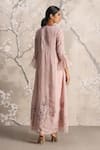 Shop_Kaveri_Pink Linen Embroidery, Pearls, Cut Work, Tassels, Window To Eden Jalabiya Dress _at_Aza_Fashions