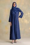Buy_Kaveri_Blue Linen Sequins Crystal Rain Abaya And Dress Set _Online_at_Aza_Fashions
