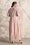 Shop_Kaveri_Pink Linen Its Just An Illusion Pleated Abaya And Dress Set _at_Aza_Fashions