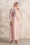 Buy_Kaveri_Pink Linen Its Just An Illusion Pleated Abaya And Dress Set _at_Aza_Fashions