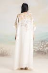 Shop_Kaveri_White Linen Lace Candy Blossom Print Kaftan _at_Aza_Fashions