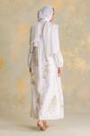 Shop_Kaveri_White Linen Tassels, Lace Botanique Cherrie Print Dress _at_Aza_Fashions