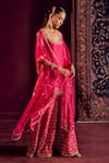 Shop_Prevasu_Pink Chanderi, Silk, Brocade, Organza Embroidery, Zari Kurta Sharara Set _Online