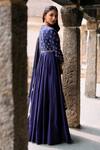 Shop_Jayanti Reddy_Purple Silk Zari, Stones Naksh Raw Anarkali And Dupatta Set _at_Aza_Fashions