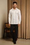 Buy_Runit Gupta_Ivory Vegan Silk Embroidery Shirt _Online_at_Aza_Fashions