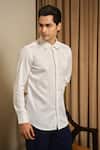 Buy_Runit Gupta_Ivory Vegan Silk Embroidery Rush Tux Shirt _Online_at_Aza_Fashions