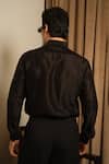 Shop_Runit Gupta_Black Chanderi Silk Embroidery Embellished Shirt _at_Aza_Fashions