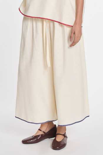 Buy_Payal Pratap_Ivory Cotton, Linen Anemone Trouser _Online_at_Aza_Fashions