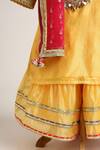Minime Organics_Yellow Chanderi, Net Mirrors, Tassels, Gota Patti Work Kurta Set _Online_at_Aza_Fashions