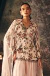 Buy_Mani Bhatia_Ivory Organza, Crepe, Satin Embroidery Nyra Floral Print Jacket Set _Online_at_Aza_Fashions