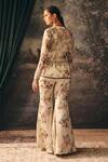 Shop_Mani Bhatia_Ivory Organza, Satin Sequins, Beads, Stones, Ida Floral Print Jacket Sharara Set _at_Aza_Fashions