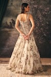 Shop_Mani Bhatia_Ivory Organza, Satin, Net Beads, Zari, Stones Mimi Floral Print Lehenga Set _at_Aza_Fashions