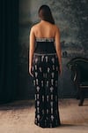 Shop_Mani Bhatia_Black Satin Sequins, Stones, Beads Ayesha Embroidered Corset And Pant Set _at_Aza_Fashions