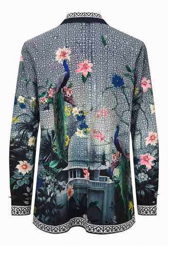 Buy_MR. Ajay Kumar_Multi Color Cotton Riyaz Printed Shirt _Online_at_Aza_Fashions