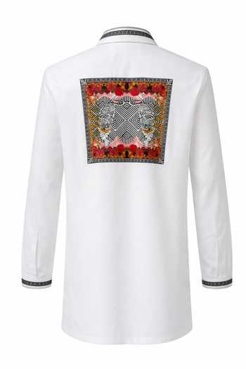 MR. Ajay Kumar_White Cotton Wave Tiger Print Shirt _Online_at_Aza_Fashions