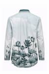 MR. Ajay Kumar_Grey Cotton Lotus Blume Print Shirt _Online_at_Aza_Fashions