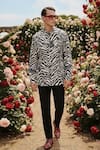 MR. Ajay Kumar_Multi Color Cotton Namast Animal Print Shirt _at_Aza_Fashions