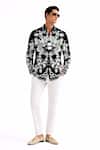 Buy_MR. Ajay Kumar_Black Cotton Fawkes Print Shirt _Online_at_Aza_Fashions