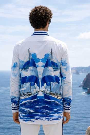 Buy_MR. Ajay Kumar_Multi Color Cotton Navigator Print Resort Shirt _Online_at_Aza_Fashions