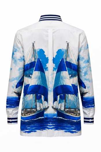 Shop_MR. Ajay Kumar_Multi Color Cotton Navigator Print Resort Shirt _Online_at_Aza_Fashions