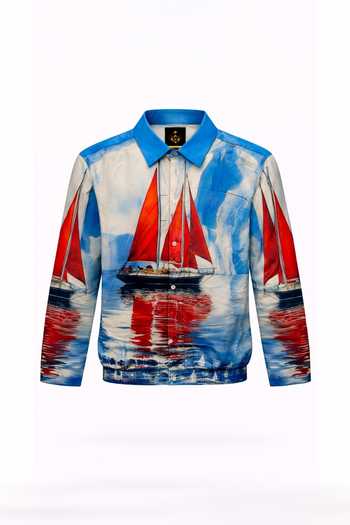 Shop_MR. Ajay Kumar_Multi Color Cotton Zephyr Print Shirt _Online_at_Aza_Fashions