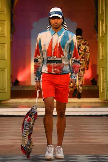 Shop_MR. Ajay Kumar_Multi Color Cotton Zephyr Print Shirt 