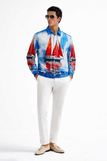MR. Ajay Kumar_Multi Color Cotton Zephyr Print Shirt _Online