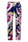 Shop_MR. Ajay Kumar_Multi Color Cotton Starboard Cargo Trouser _at_Aza_Fashions