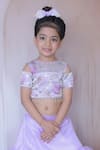 Little Loom_Lilac Silk, Cotton, Organza, Satin Stones Work Blouse And Lehenga Set _Online_at_Aza_Fashions