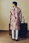 Shop_Studio 113_Pink Silk, Chanderi Chintz Print Alka Kurta _at_Aza_Fashions