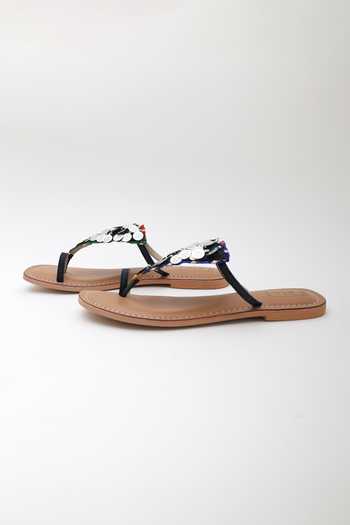 Shop_Sandalwali_Blue Leela Coin Strap Sandals _Online_at_Aza_Fashions
