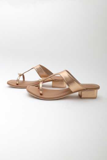 Shop_Sandalwali_Rose Gold Pearls Maggi Metallic Strap Heels _Online_at_Aza_Fashions