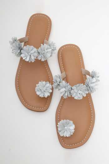 Shop_Sandalwali_Silver Emily Handcrafted Flower Sandals _at_Aza_Fashions
