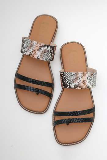 Shop_Sandalwali_Black Jane Animal Print Strap Sandals _at_Aza_Fashions