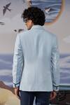 Shop_Philocaly_Sky Blue Wool Jaxon Double Breasted Slim Fit Blazer _at_Aza_Fashions