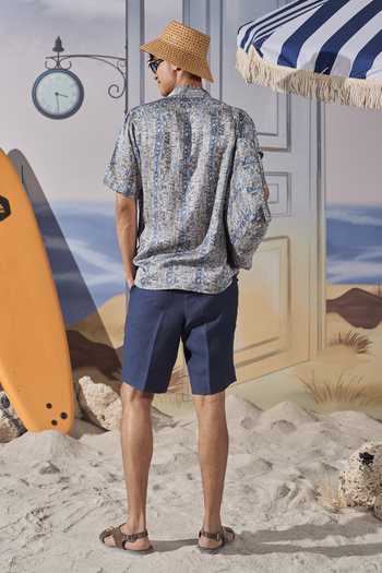 Shop_Philocaly_Multi Color Linen Rhett Printed Camp Collar Shirt _at_Aza_Fashions