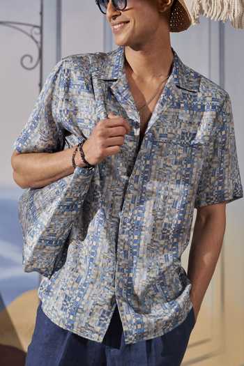 Shop_Philocaly_Multi Color Linen Rhett Printed Camp Collar Shirt _Online_at_Aza_Fashions