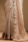 Buy_Baise Gaba_Beige Organza, Muslin Gota Patti Sarika Work Saree With Blouse _Online_at_Aza_Fashions