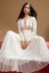 Shop_Baise Gaba_Off White Chiffon, Satin, Lycra, Organza Gota Nainika Embroidered Anarkali Set _Online_at_Aza_Fashions