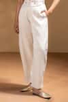 Buy_Baise Gaba_Off White Muslin, Satin Gota Patti Juhi Work Corset And Pant Set _Online_at_Aza_Fashions