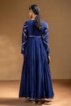 Shop_Baise Gaba_Blue Chanderi, Satin, Lycra, Organza Gota Neelima Embroidered Anarkali Set _at_Aza_Fashions