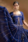 Buy_Baise Gaba_Blue Chanderi, Organza Gota Patti Kiran Embroidered Lehenga Set _Online_at_Aza_Fashions