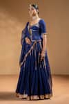 Baise Gaba_Blue Chanderi, Organza Gota Patti Kiran Embroidered Lehenga Set _at_Aza_Fashions