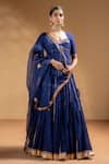 Buy_Baise Gaba_Blue Chanderi, Organza Gota Patti Kiran Embroidered Lehenga Set _at_Aza_Fashions
