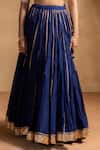 Baise Gaba_Blue Chanderi, Muslin, Organza Gota Kiran Work Lehenga Set With Mridula Blouse _Online
