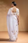 Shop_Baise Gaba_Off White Organza, Muslin Gota Mridula Work Saree With Unstitched Blouse Piece _at_Aza_Fashions