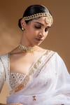 Buy_Baise Gaba_Off White Organza, Muslin Gota Mridula Work Saree With Unstitched Blouse Piece _Online_at_Aza_Fashions
