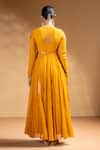 Shop_Baise Gaba_Yellow Chiffon, Satin, Lycra, Organza Gota Suvarnika Embroidered Anarkali Set _at_Aza_Fashions